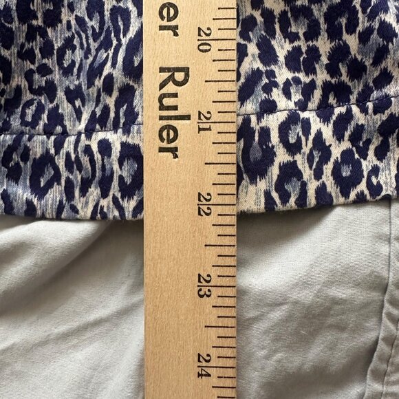 Joan Rivers Small Blue & White Animal Print Button-Up Blazer Jacket 3/4 Sleeve - Picture 7 of 7